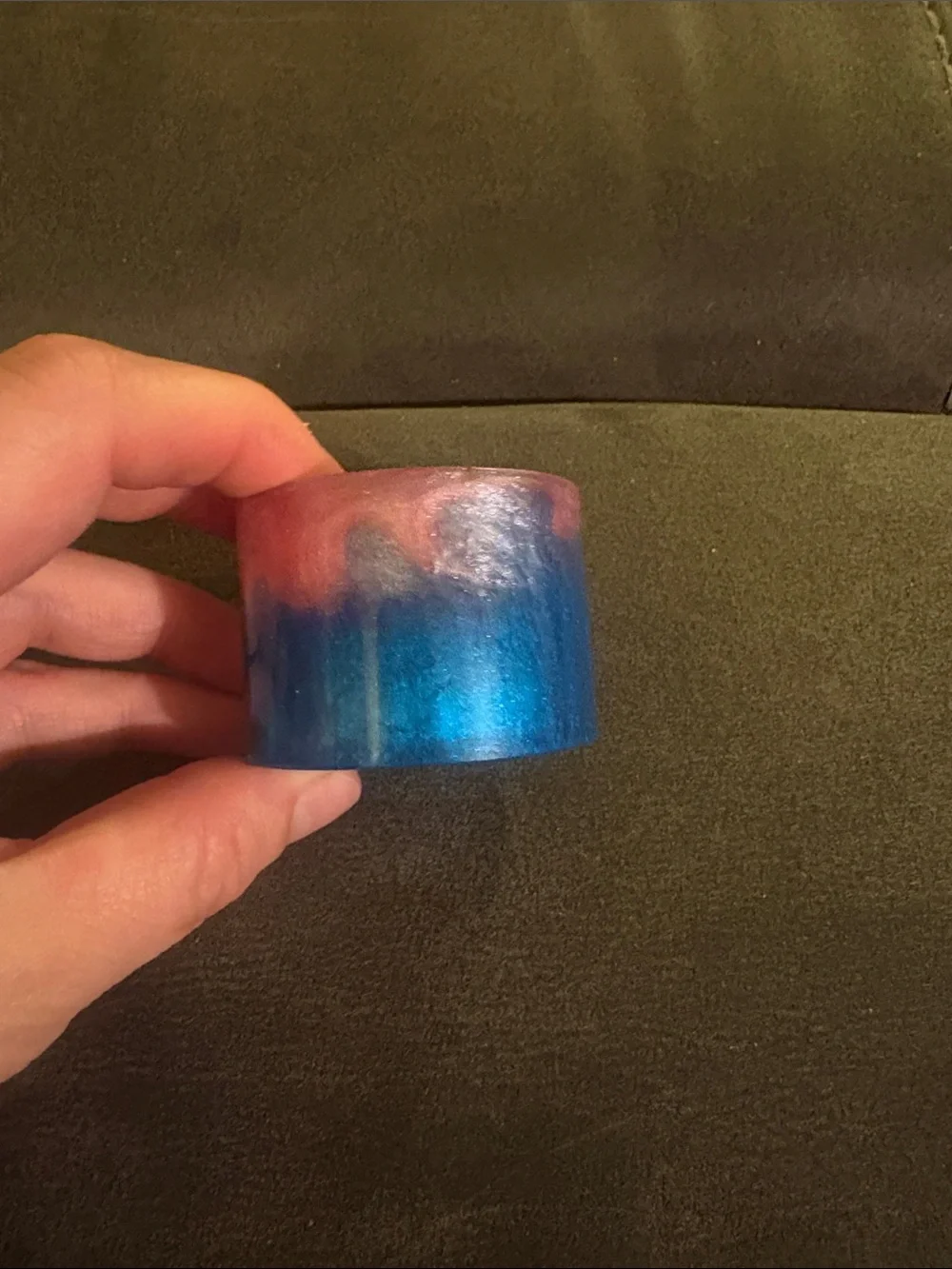 Blue and Pink Resin Tea Light Candle Holder